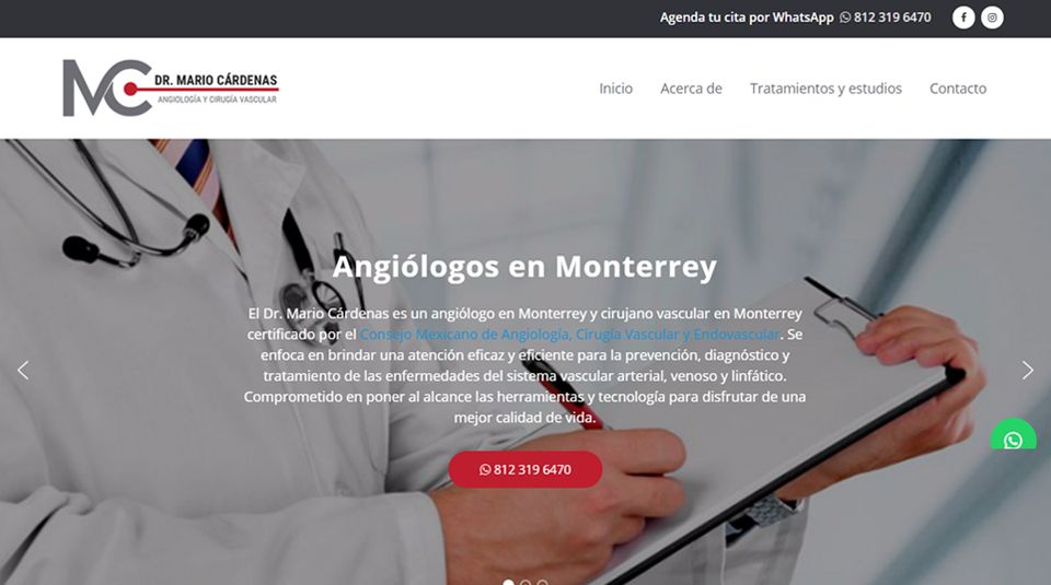 Sitio web de Dr. Mario Cárdenas – Angiólogo