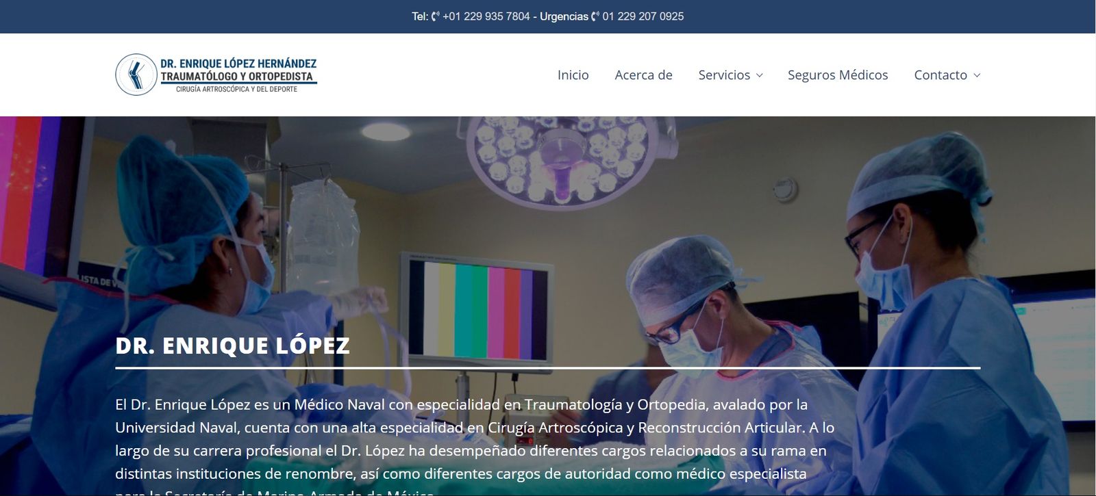 Sitio web de Dr. Enrique López Hernández – Traumatólogo y Ortopedista