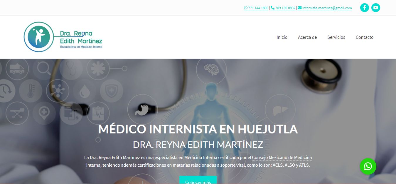 Sitio web de Dra. Reyna Martinez – Especialista Interna