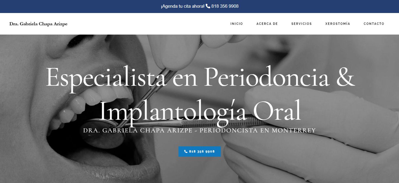 Sitio web de Periodoncista en Monterrey – Dr. Gabriela Chapa