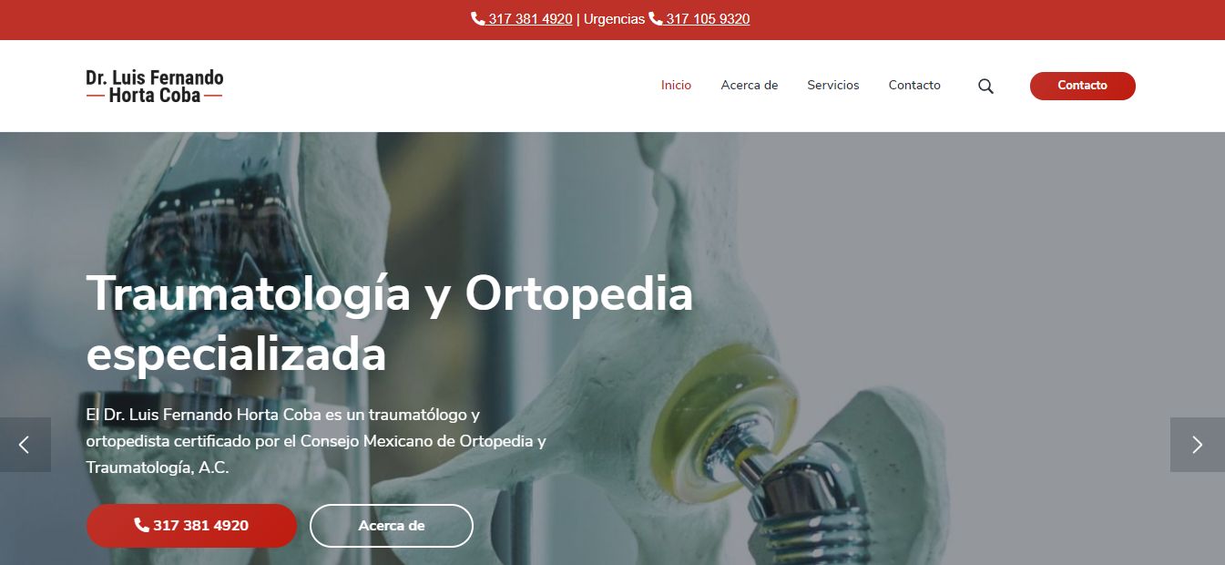 Sitio web de Dr. Luis Fernando Horta – Traumatólogo