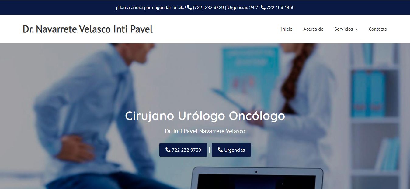Sitio web de Cirujano Urólogo Oncólogo – Inti Pavel Navarro