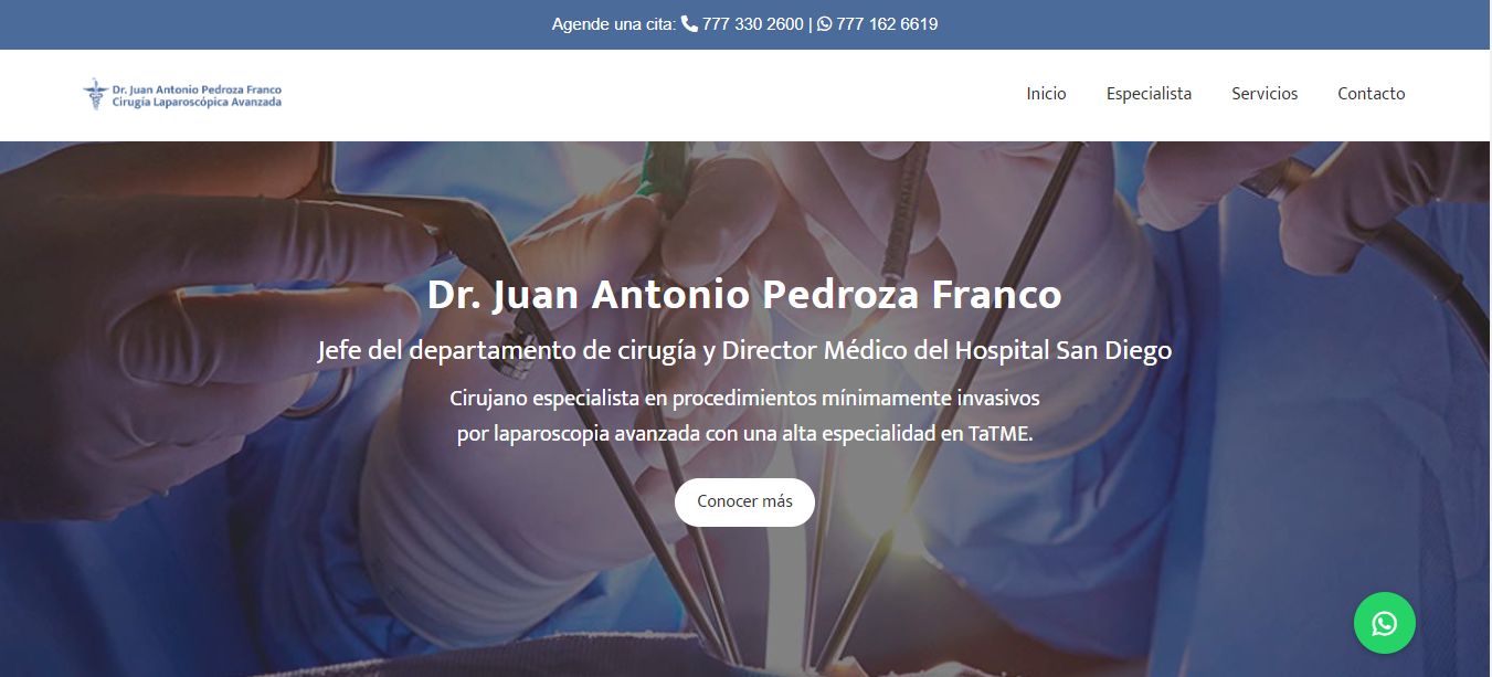 Sitio web de Cirujano General en Cuernavaca – Dr. Juan Antonio Pedroza Franco