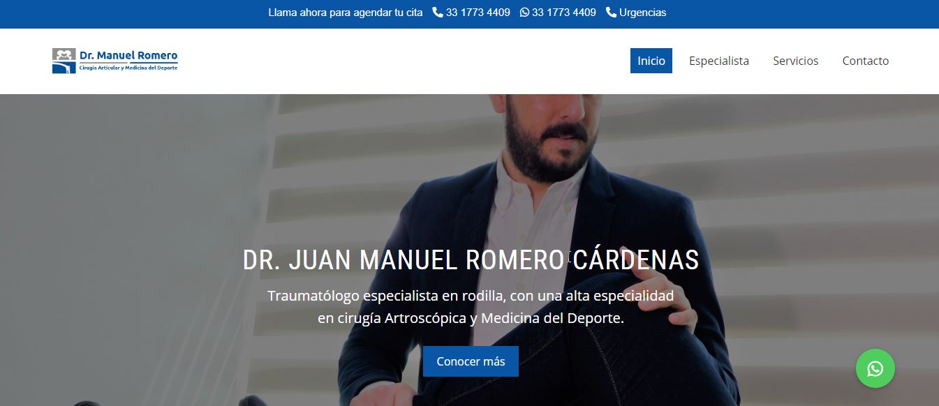 Sitio web de Traumatólogo en Guadalajara – Dr. Manuel Romero Cárdenas