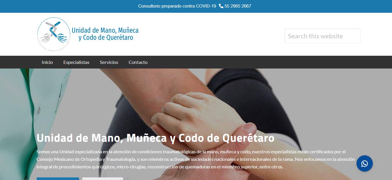 Sitio web de Ortopedistas en Querétaro – Unidad de Mano, Muñeca y Codo de Querétaro
