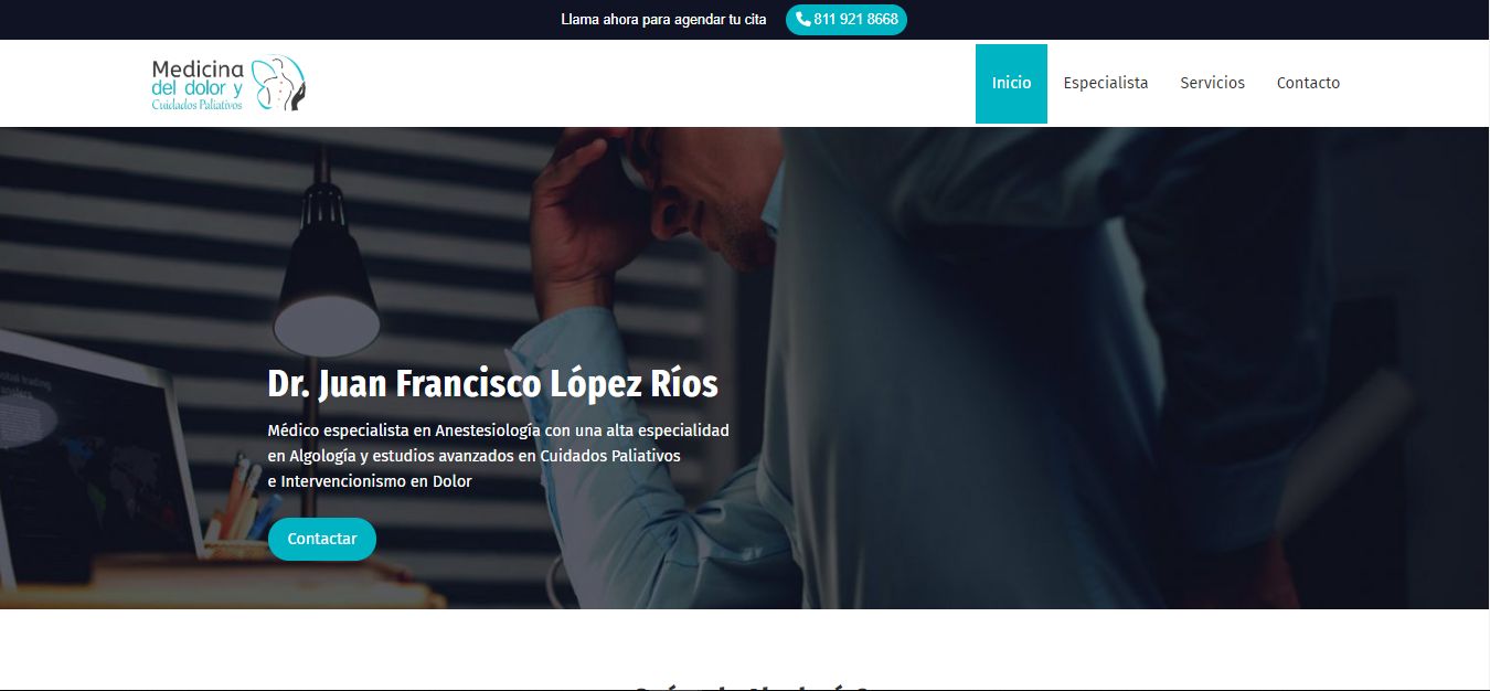 Sitio web de Clínica del Dolor en Monterrey – Dr. Juan Francisco López