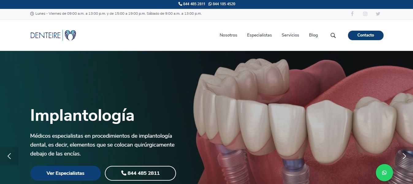 Sitio web de Clínica Dental en Saltillo – Denteire