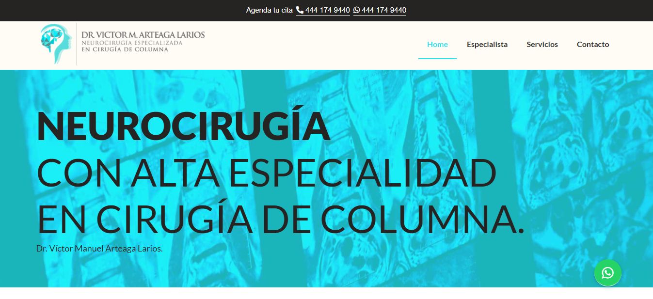 Sitio web de Neurocirujano en San Luis Potosí – Dr. Víctor Manuel Arteaga Larios
