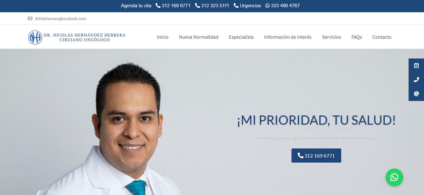 Sitio web de Oncólogo en Colima – Dr. Nicolás Hernández Herrera