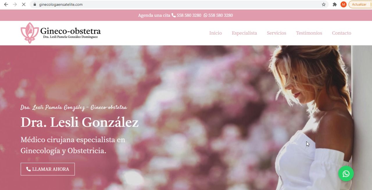 Sitio web de Ginecóloga en Satélite – Dra. Lesli Pamela González Domínguez