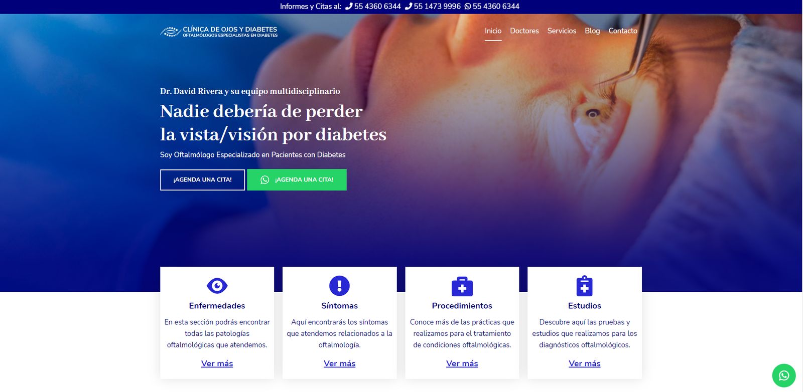 Sitio web de Dr. David Rivera de la Parra, Oftalmólogo