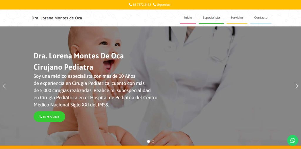 Sitio web de Cirujano Pediatra – Dra. Lorena Montes de Oca