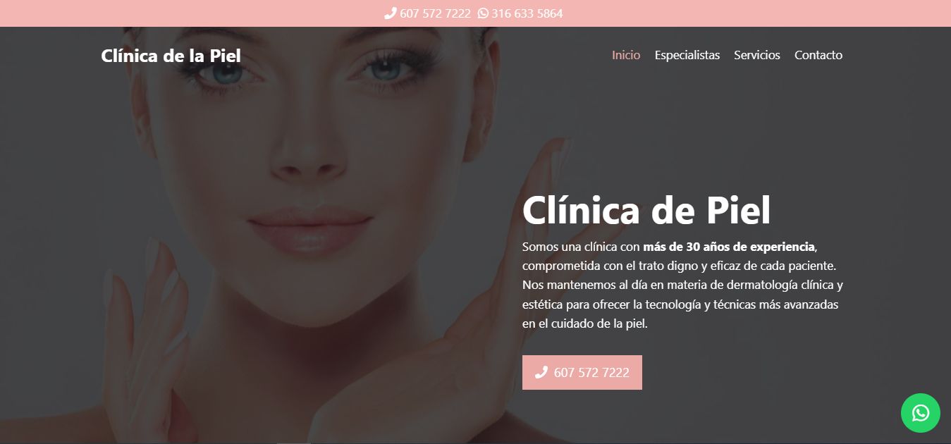 Sitio web de Clínica de la Piel Colombia – Dr. Sergio Cáceres