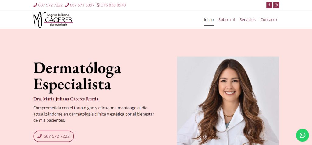 Sitio web de Dermatóloga en Cúcuta – Dra. María Juliana Cáceres