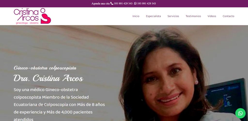 Sitio web de Ginecóloga en Quito – Dra. Cristina Arcos