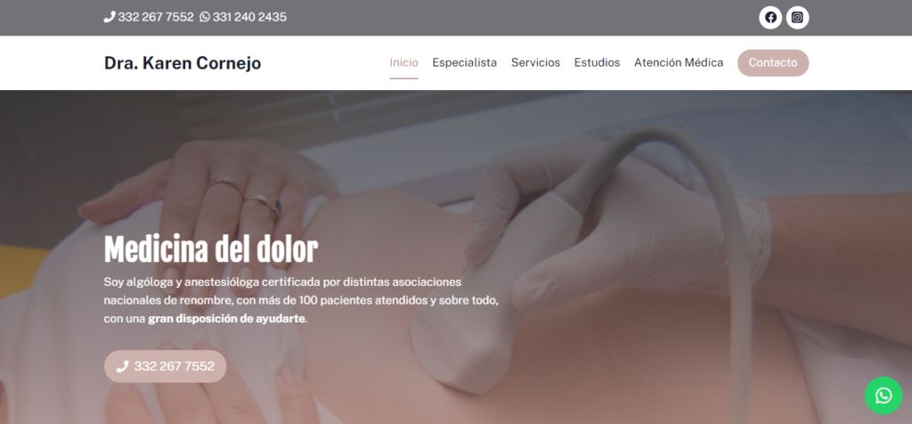 Sitio web de Dra. Karen Cornejo – Medicina del Dolor en Guadalajara