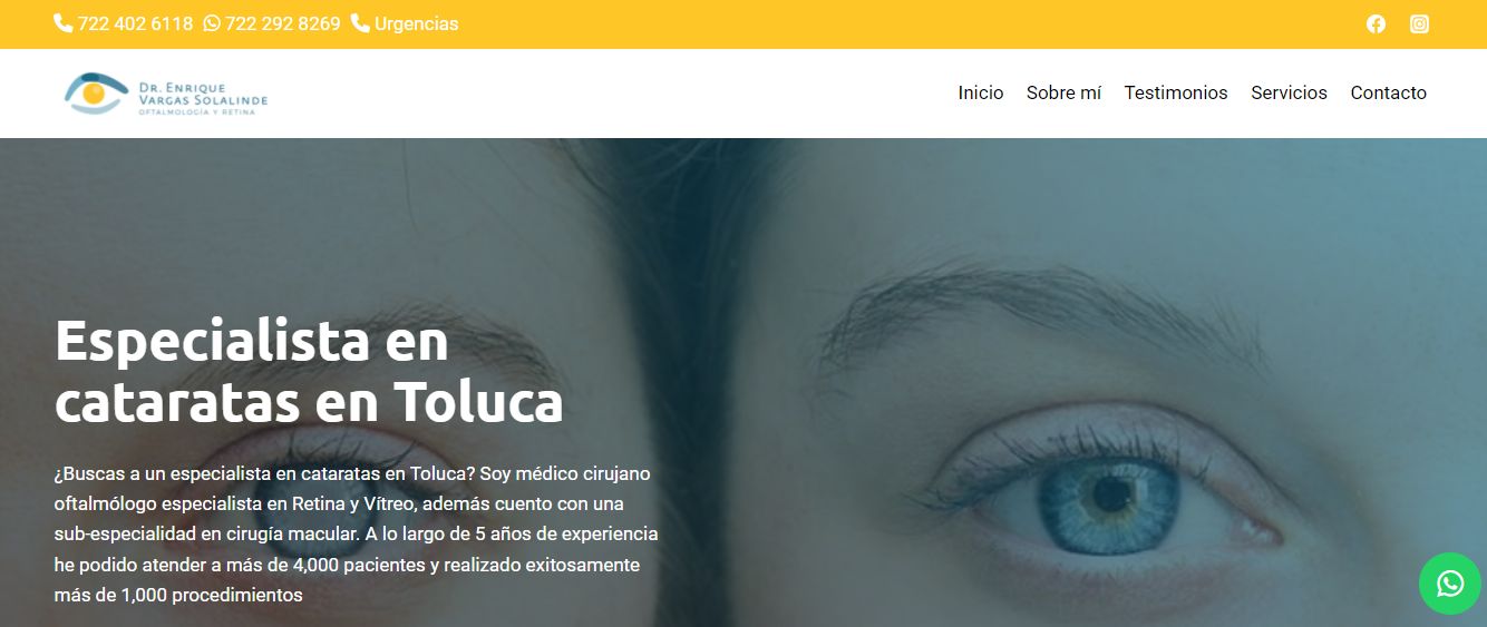 Sitio web de Dr. Enrique Vargas Solalinde – Oftalmólogo en Toluca