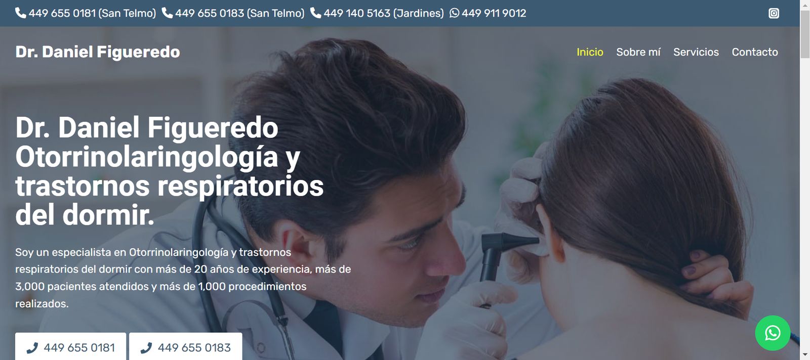 Sitio web de Dr. Daniel Figueredo Ballesteros, Otorrinolaringólogo