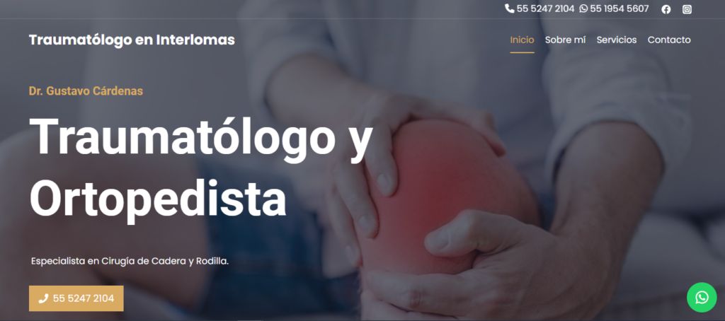 Sitio web de Traumatólogo en Interlomas – Dr. Gustavo Cárdenas