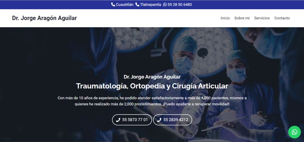 Sitio web de Dr. Jorge Aragón – Traumatólogo en Tlalnepantla