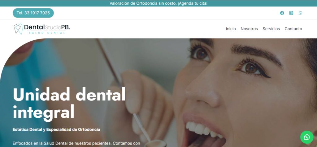 Sitio web de Dental Studio PB – Dentistas en Guadalajara