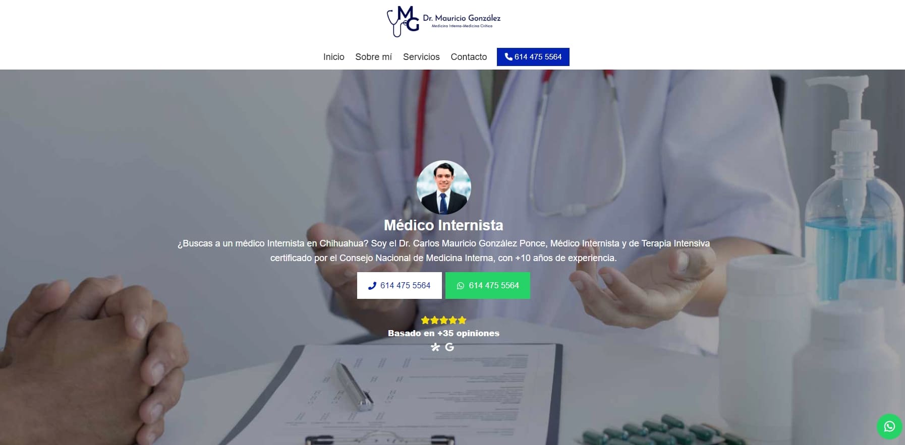 Sitio web de Médico Internista en Chihuahua – Dr. Carlos Mauricio González Ponce