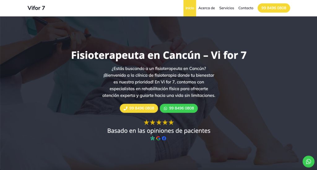 Sitio web de ViFor 7 – Fisioterapeuta en Cancún
